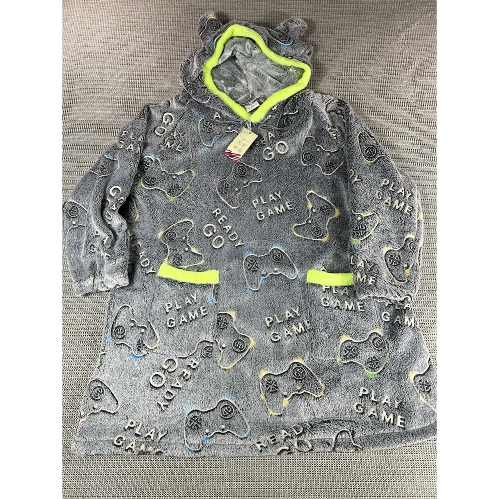Glow in the Dark Game Controller Blanket Hoodies for Kids 6-10 Years